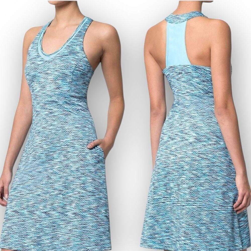 Mondetta Sports Athletic Dress Racer Back Chevron Teal Women’s Size Small